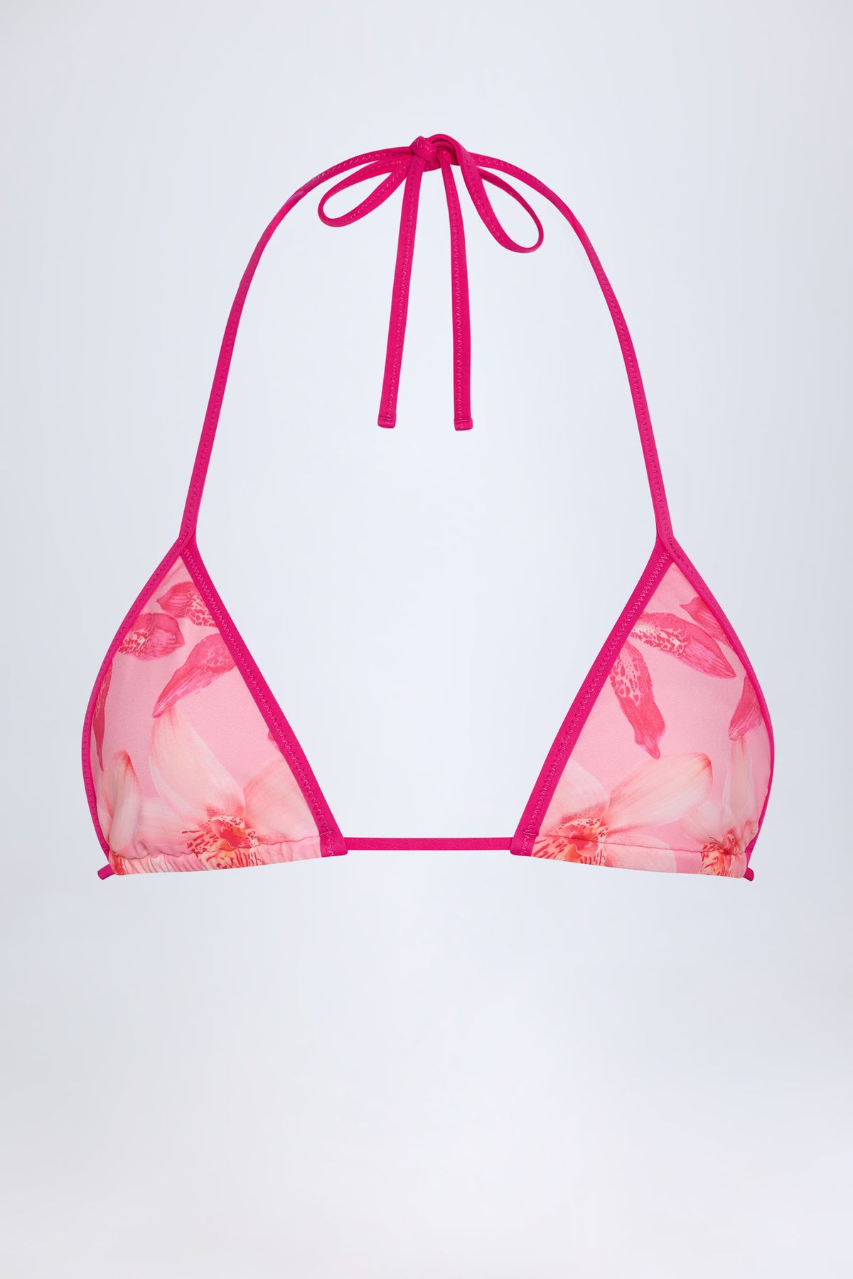 ⁣⁢Triangel-Bikinioberteil im rosa Orchideenmuster⁤⁣