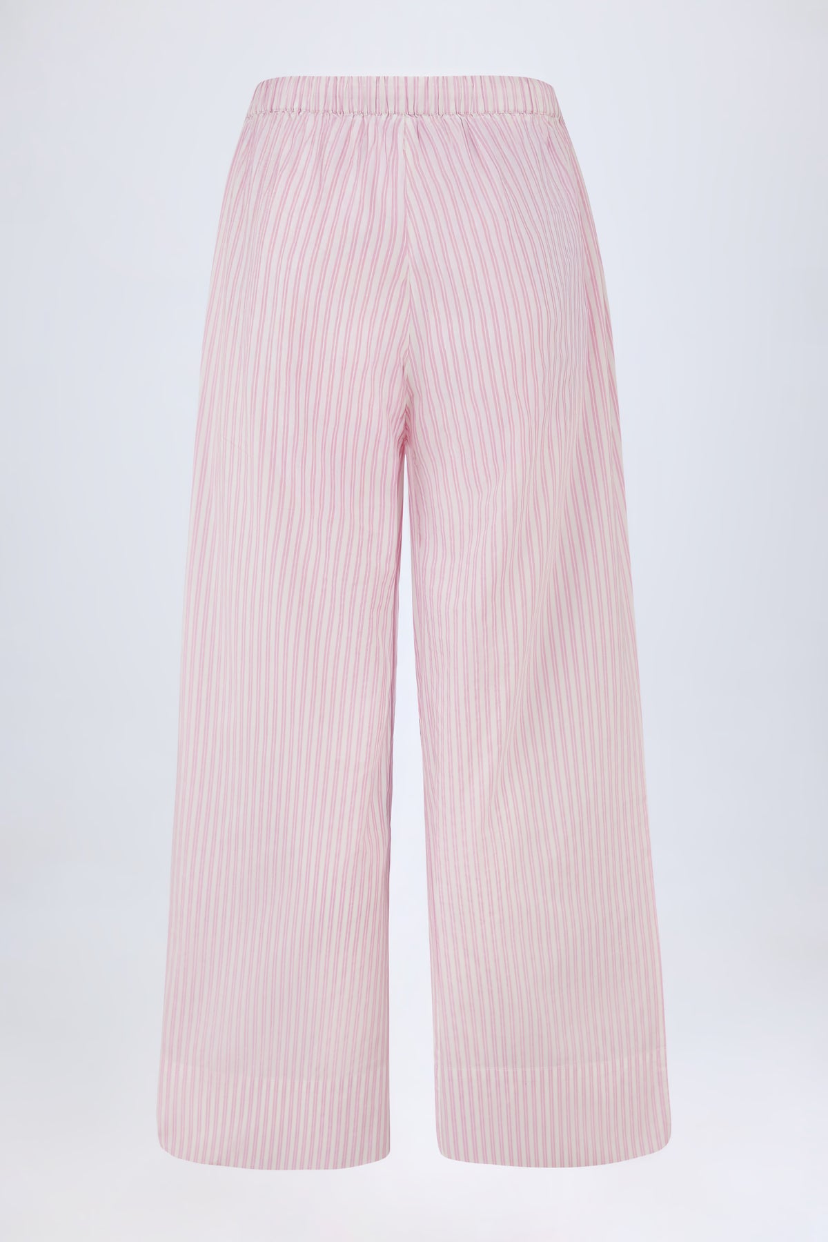 ⁣⁢Hose aus Baumwoll-Popeline mit weitem Bein in Pink Stripe⁤⁣