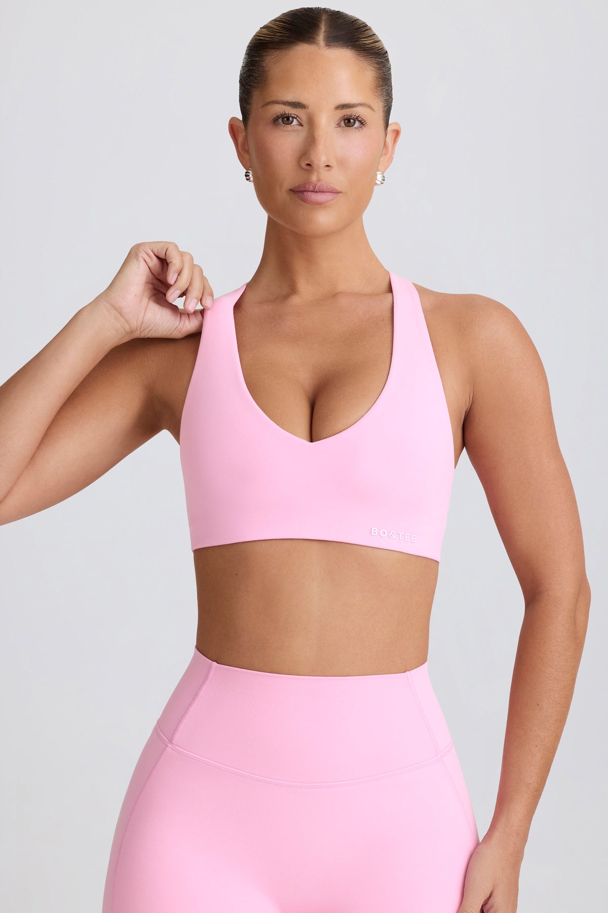⁣⁢Soft Active V-Ausschnitt Sport-BH in Baby Pink⁤⁣ - 2
