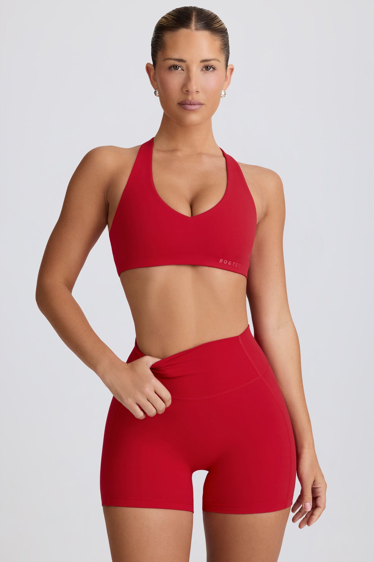 ⁣⁢Soft Active Sport-BH mit leichtem Halt in Hot Red⁤⁣