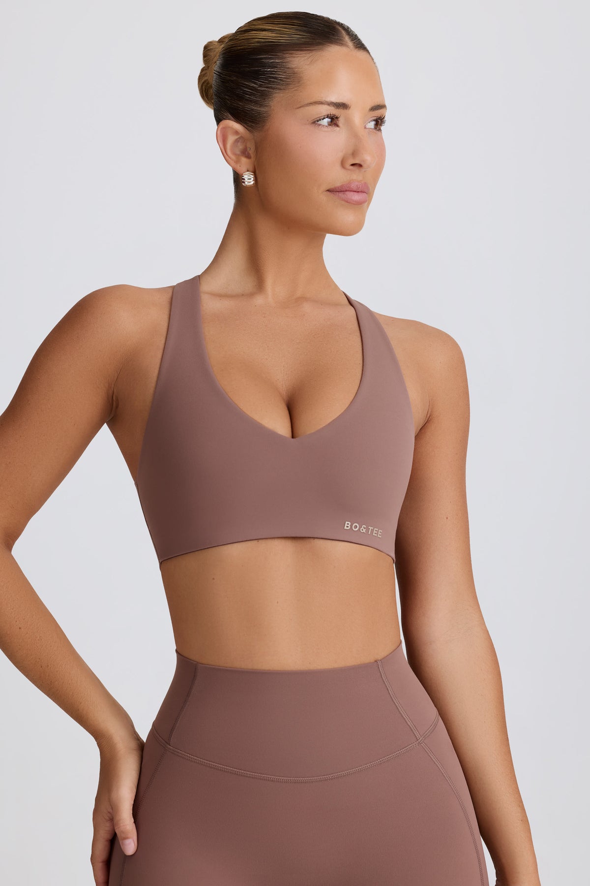 ⁣⁢Soft Active Sport-BH mit leichtem Halt in Mokka⁤⁣