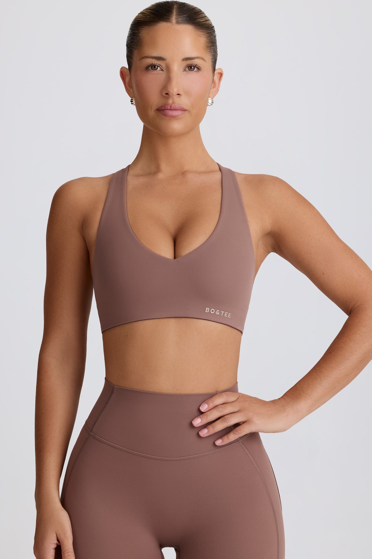 ⁣⁢Soft Active Sport-BH mit leichtem Halt in Mokka⁤⁣