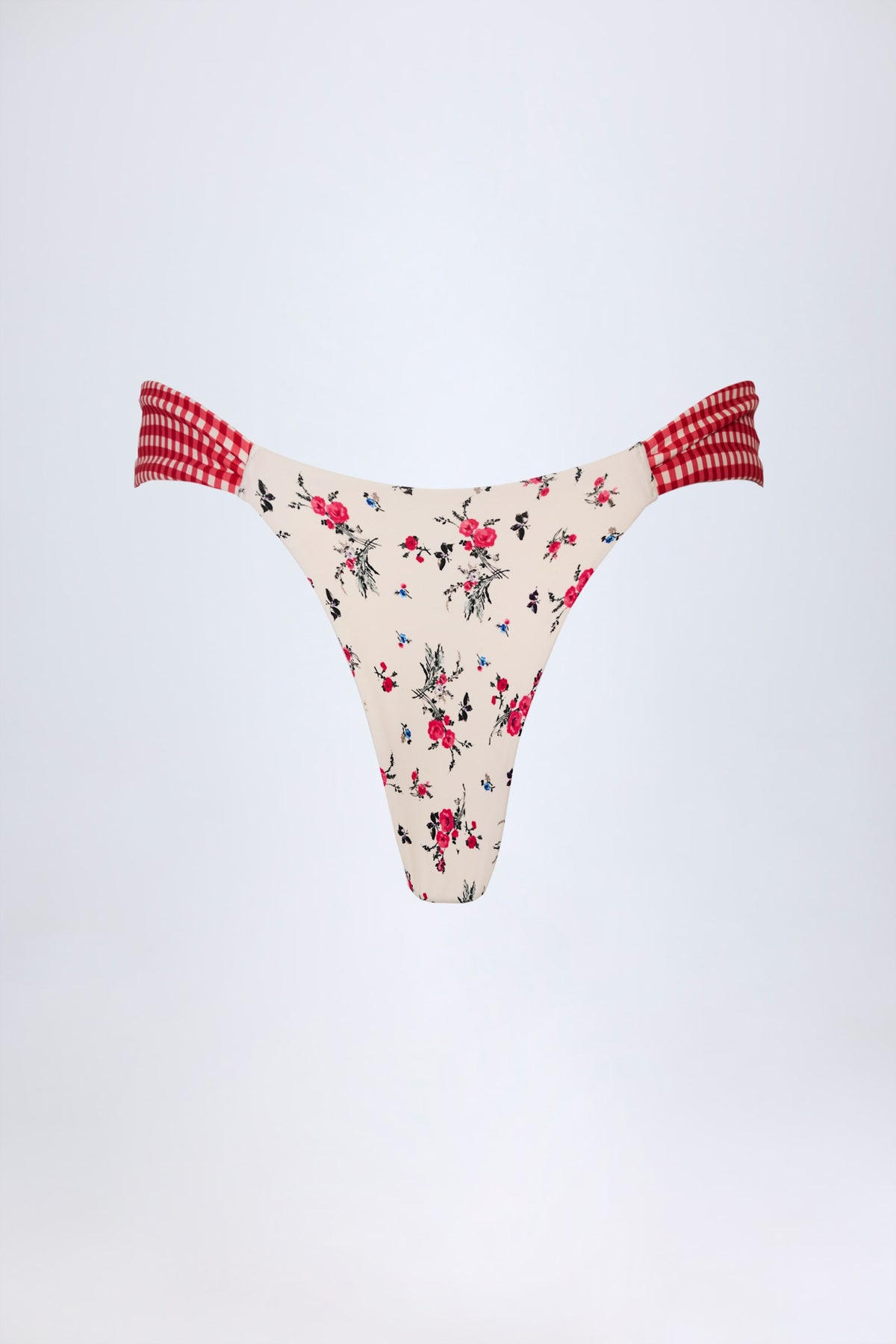 ⁣⁢Cheeky Bikinihose in roter Blumenprint⁤⁣