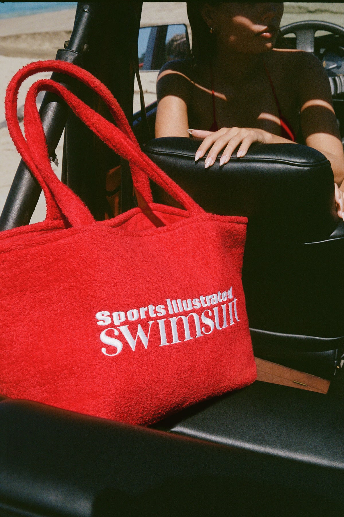 ⁣⁢Frottee-Tote Bag in Fiery Red⁤⁣ - 1