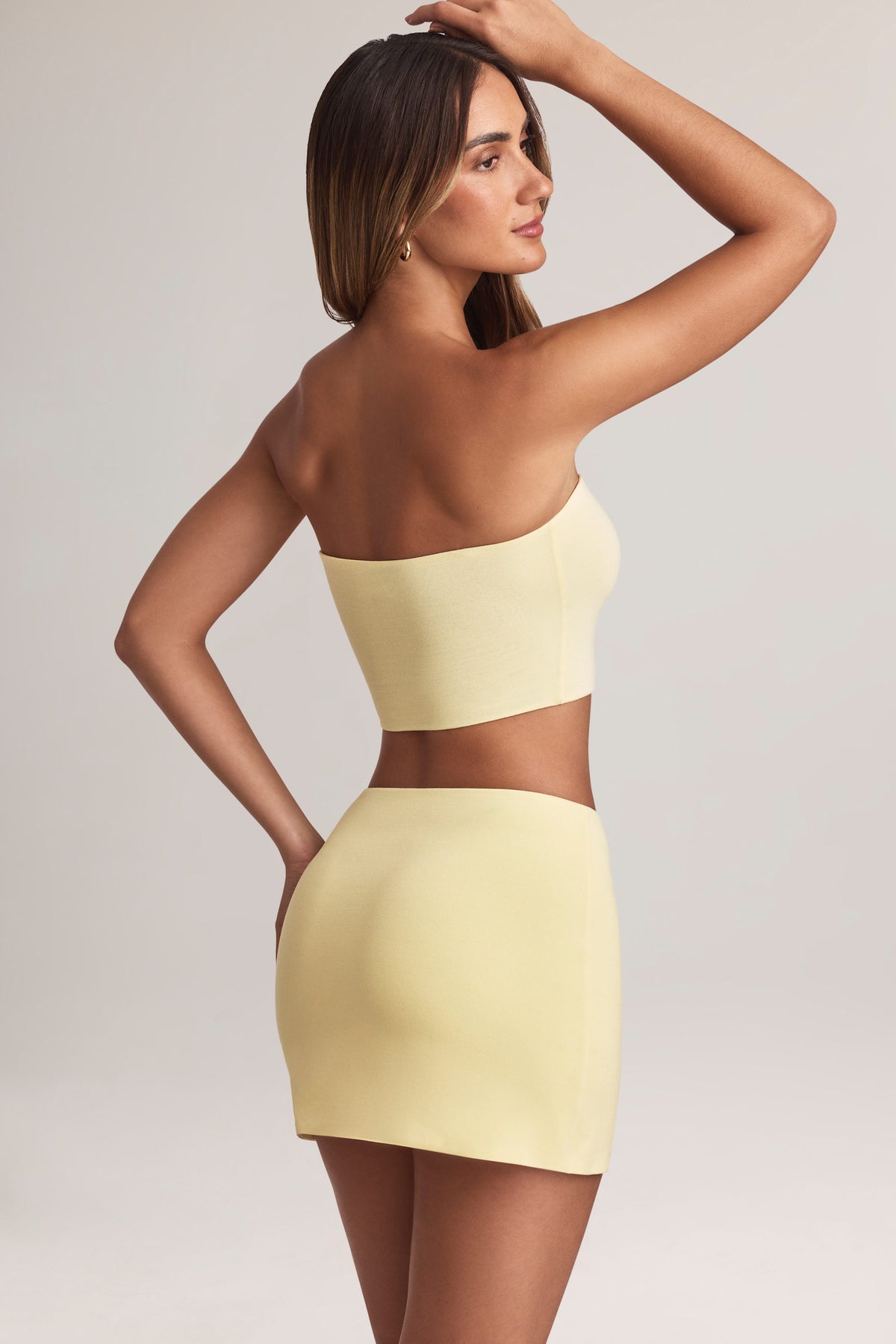 ⁣⁢Mid-Waist-Modal-A-Linien-Minirock in Lemon Sherbet⁤⁣