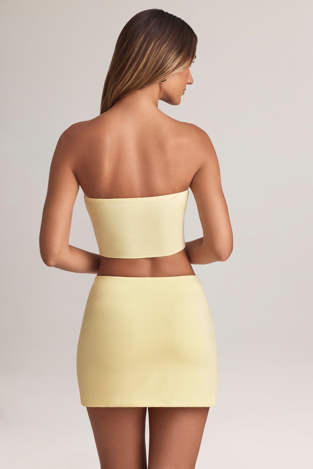 ⁣⁢Mid-Waist-Modal-A-Linien-Minirock in Lemon Sherbet⁤⁣